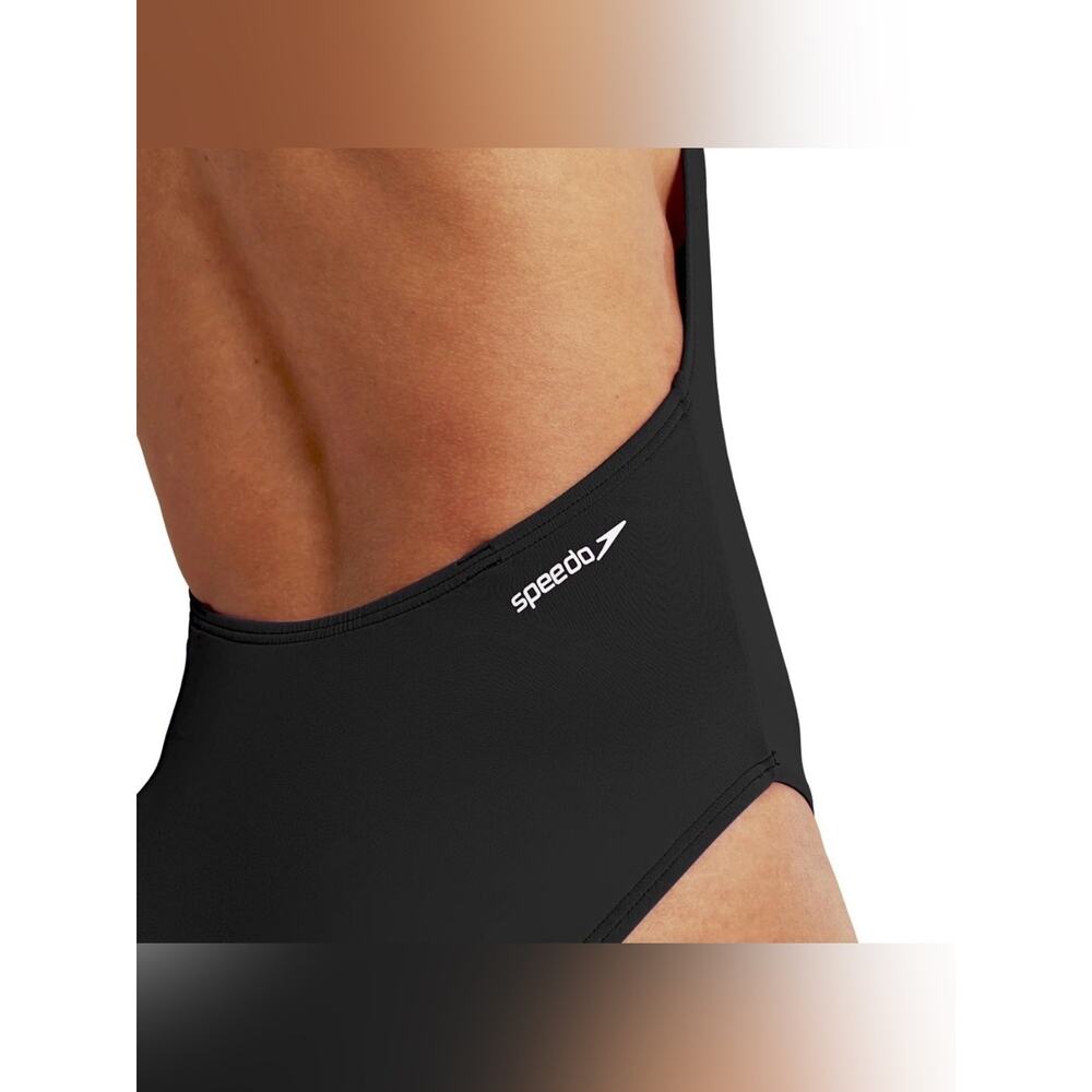 NEW Speedo BLACK Convertible Strap Solid One Piece Swimsuit SZ XS - Picture 4 of 10